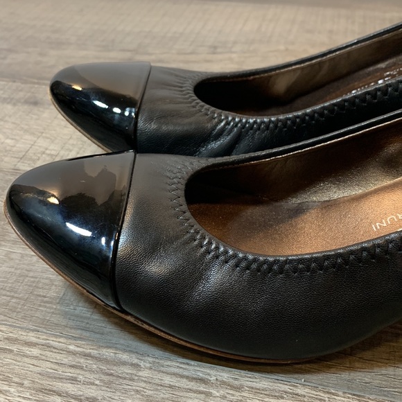AGL black leather stacked heel shoes size 38 1/2 - Picture 8 of 10